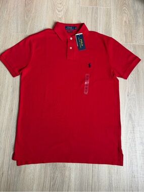 Polo Ralph Lauren Custom Slim Fit Red Polo Shirt – Size M